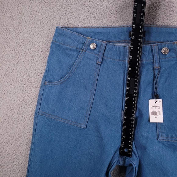 EXPRESS Jeans Size 12 70's Flare Mid Rise Blue Stretch Denim 32x33 NEW - Picture 10 of 13